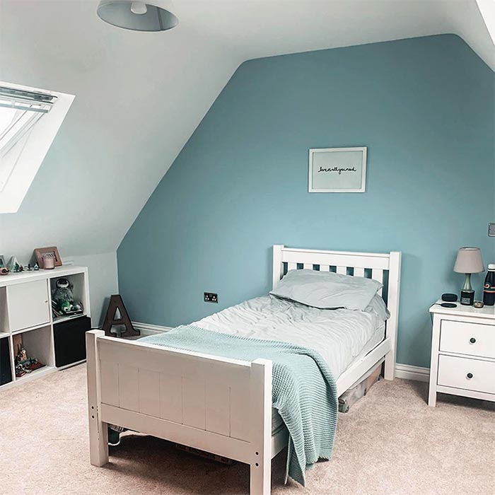 An example of a bedroom in a loft conversion, in Witney, Oxfordshire